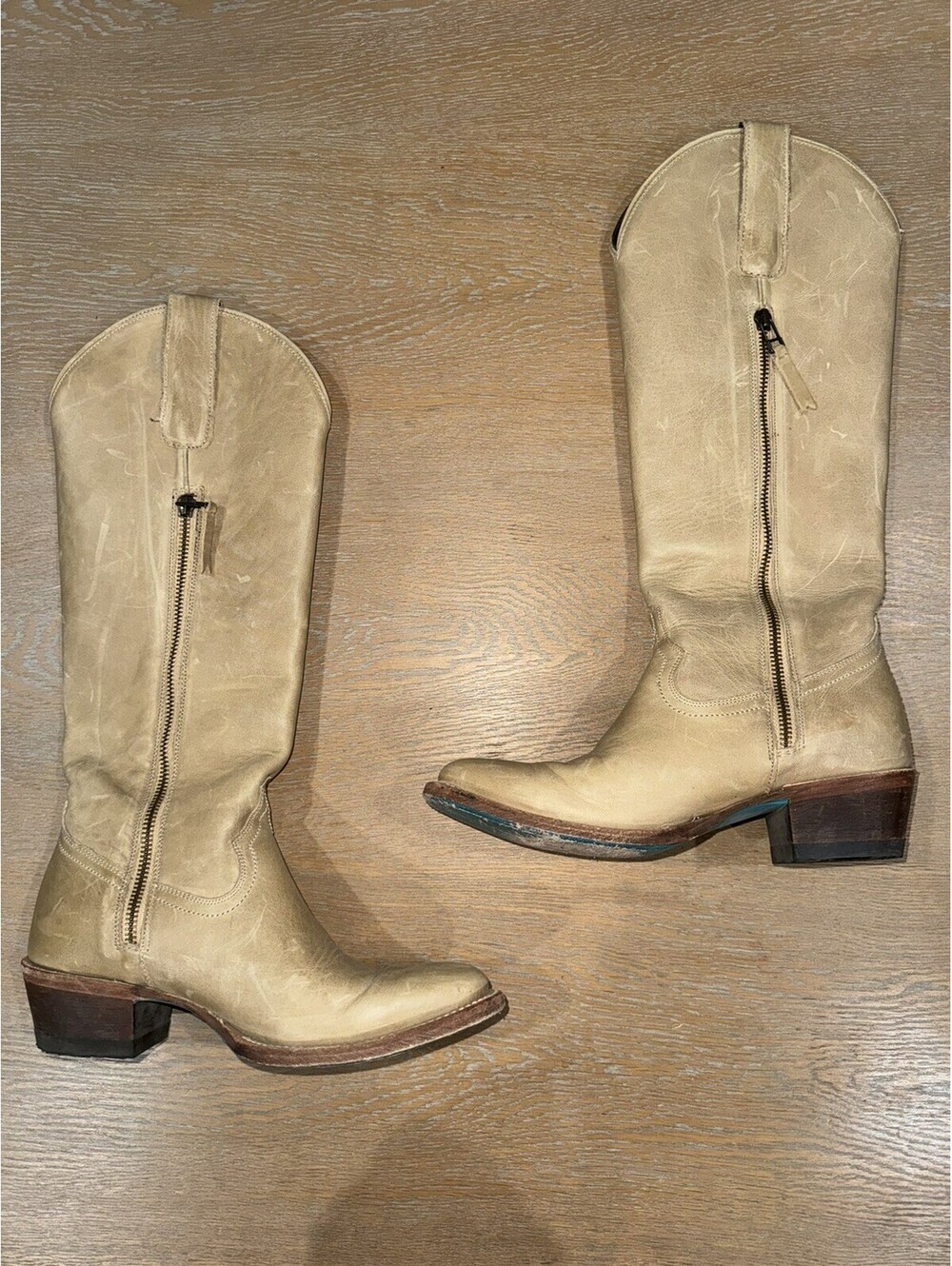 Lane Women's Plain Jane Western Boots SIZE 6.5 Butterscotch Light Beige